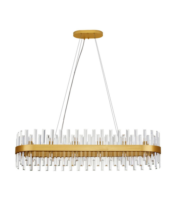 Crown Pendant Ceiling Light Satin Gold LED G9 28x5W-1