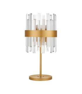 Crown Glass Table Lamp Satin Gold LED G9 6x5W-1