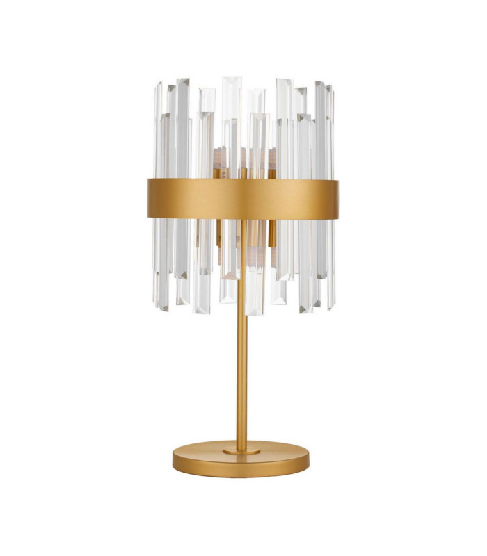 Crown Glass Table Lamp Satin Gold LED G9 6x5W-1