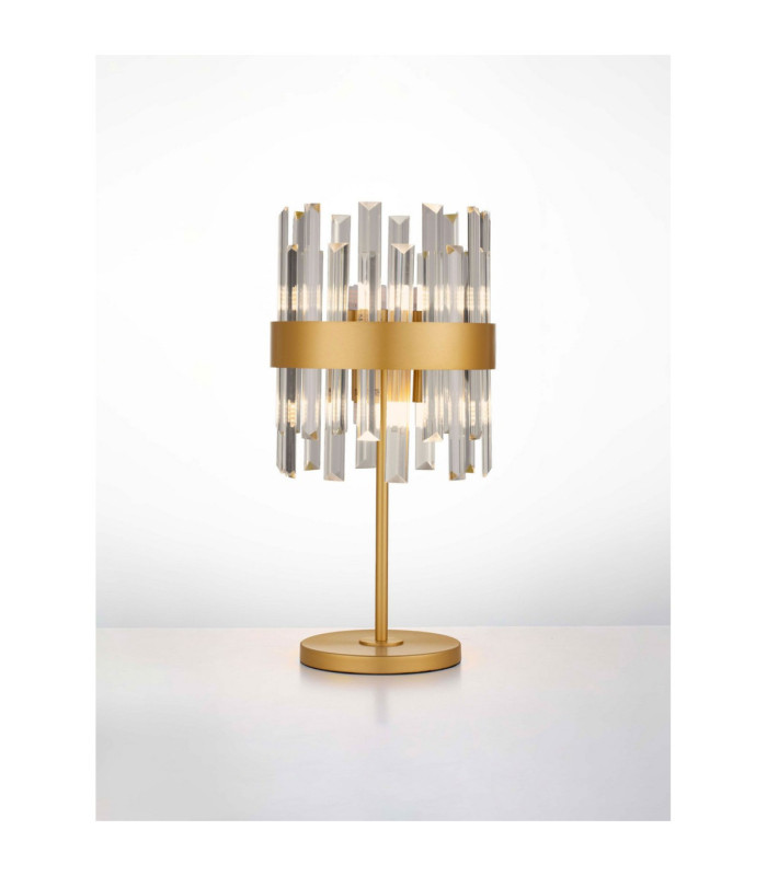 Crown Glass Table Lamp Satin Gold LED G9 6x5W-4