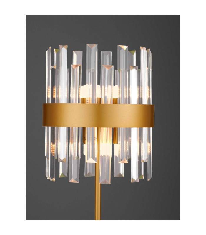 Crown Glass Table Lamp Satin Gold LED G9 6x5W-5