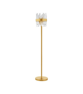 Crown Glass Floor Lamp Satin Gold LED G9 10x5W-1