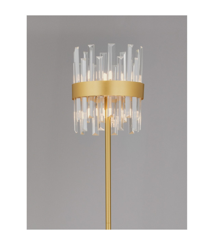 Crown Glass Floor Lamp Satin Gold LED G9 10x5W-2
