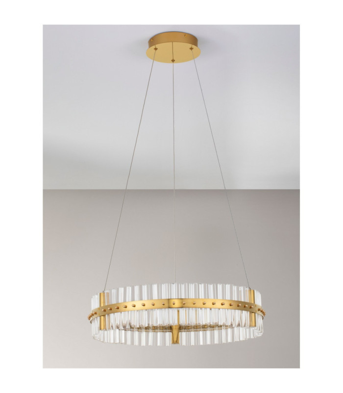 Kezo Pendant Ceiling Light Platinum Gold Triac Dimmable LED 45W 2700lm 3500K-4