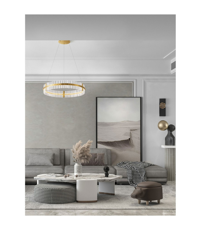 Kezo Pendant Ceiling Light Platinum Gold Triac Dimmable LED 56W 3360lm 3500K-2