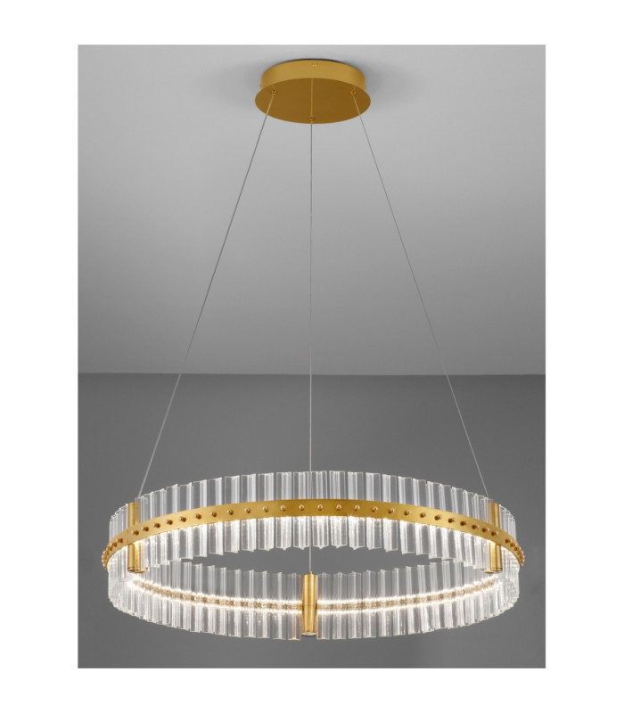 Kezo Pendant Ceiling Light Platinum Gold Triac Dimmable LED 56W 3360lm 3500K-3