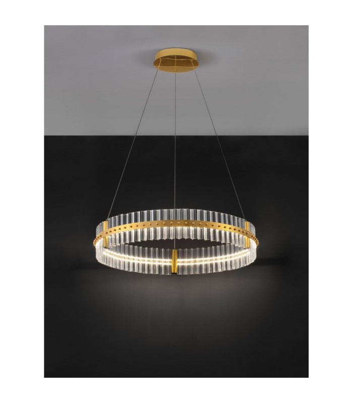 Kezo Pendant Ceiling Light Platinum Gold Triac Dimmable LED 56W 3360lm 3500K-4