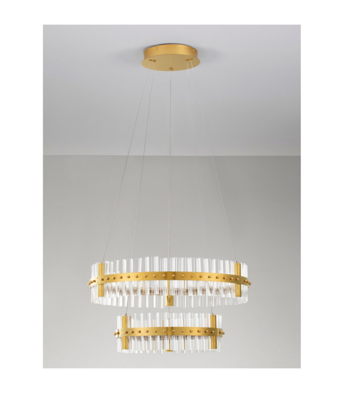 Kezo Pendant Ceiling Light Platinum Gold Triac Dimmable LED 67W 4020lm 3500K-3