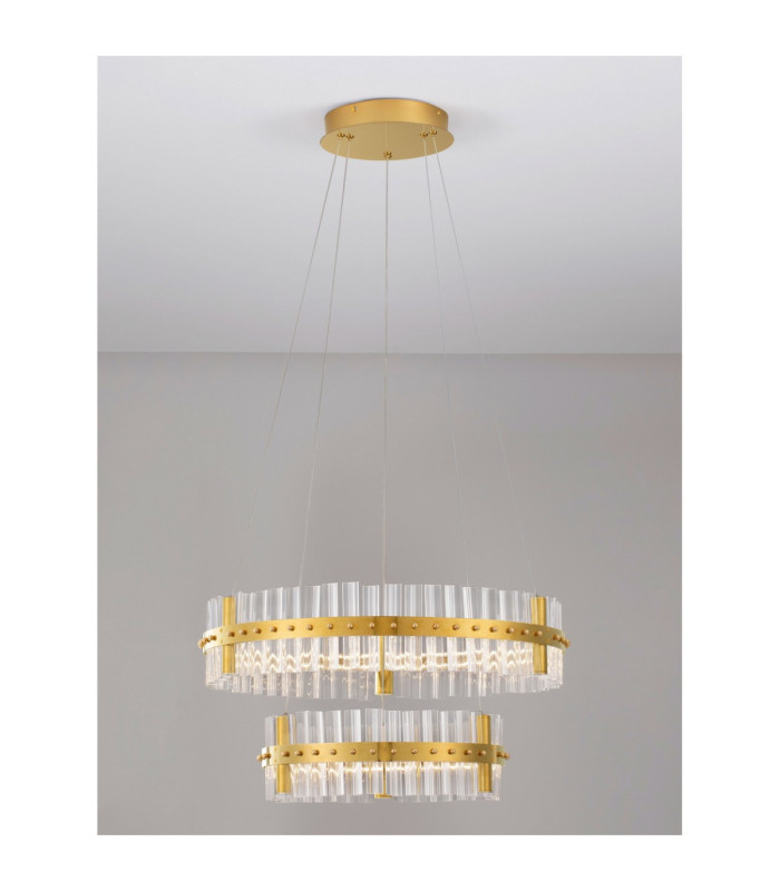 Kezo Pendant Ceiling Light Platinum Gold Triac Dimmable LED 67W 4020lm 3500K-4