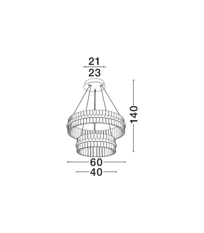 Kezo Pendant Ceiling Light Platinum Gold Triac Dimmable LED 67W 4020lm 3500K-8