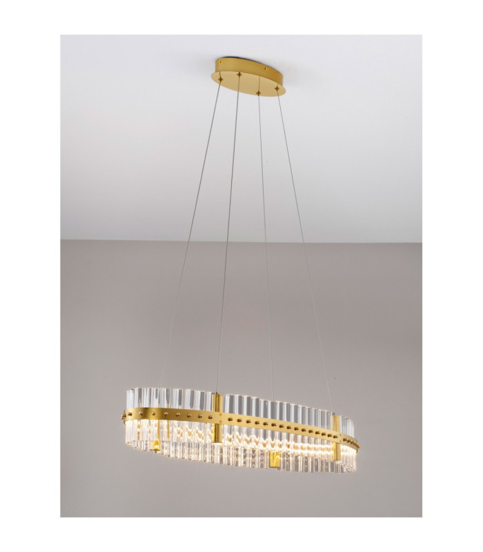 Κεζο Pendant Ceiling Light Platinum Gold Triac Dimmable LED 45W 2700lm 3500K-6