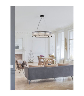 Barok Pendant Ceiling Light Matt Black LED G9 9x5W-2