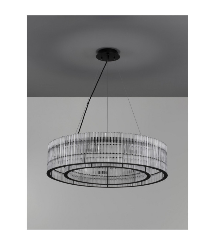 Barok Pendant Ceiling Light Matt Black LED G9 9x5W-3