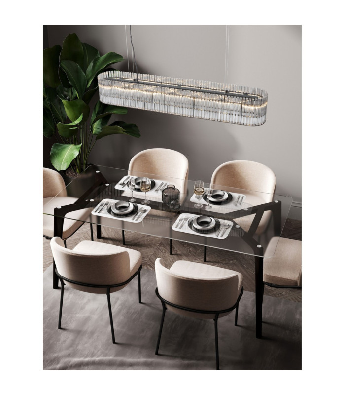 Barok Bar Pendant Ceiling Light Matt Black LED G9 7x5W-2