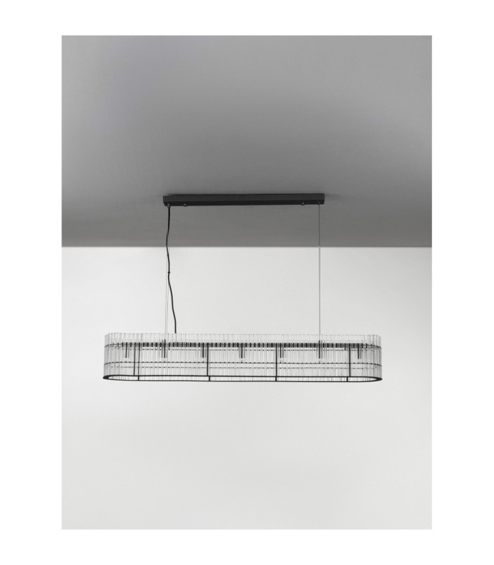 Barok Bar Pendant Ceiling Light Matt Black LED G9 7x5W-3