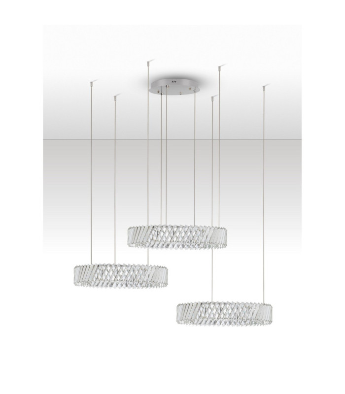 Arietta Pendant Ceiling Light Nickel Triac Dimmable LED 129W 9030lm 3000K-3