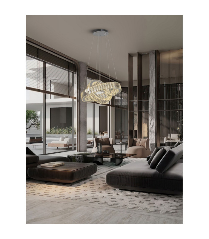 Arietta Pendant Ceiling Light Nickel Triac Dimmable LED 80W 5600lm 3000K-2