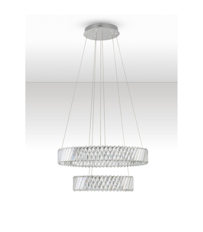 Arietta Pendant Ceiling Light Nickel Triac Dimmable LED 80W 5600lm 3000K-3