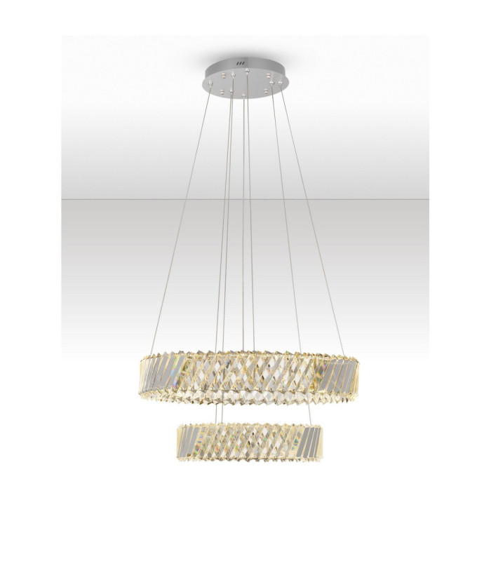 Arietta Pendant Ceiling Light Nickel Triac Dimmable LED 80W 5600lm 3000K-4