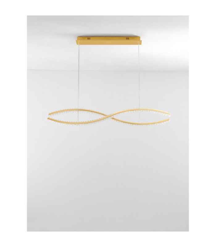 Aurelia Bar Pendant Ceiling Light Platinum Gold Triac Dimmable LED 95W 4750lm 3500K-4