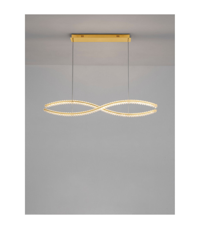Aurelia Bar Pendant Ceiling Light Platinum Gold Triac Dimmable LED 95W 4750lm 3500K-5