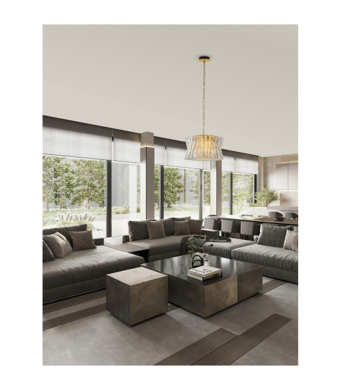 Estrella Pendant Ceiling Light Satin Brass E14 12x5W-2