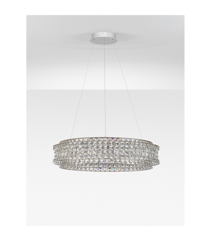 Celysia Pendant Ceiling Light Chrome Triac Dimmable LED 74W 5920lm 3500K-3