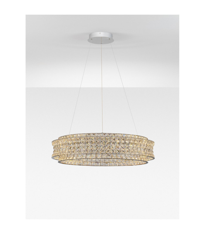 Celysia Pendant Ceiling Light Chrome Triac Dimmable LED 74W 5920lm 3500K-4