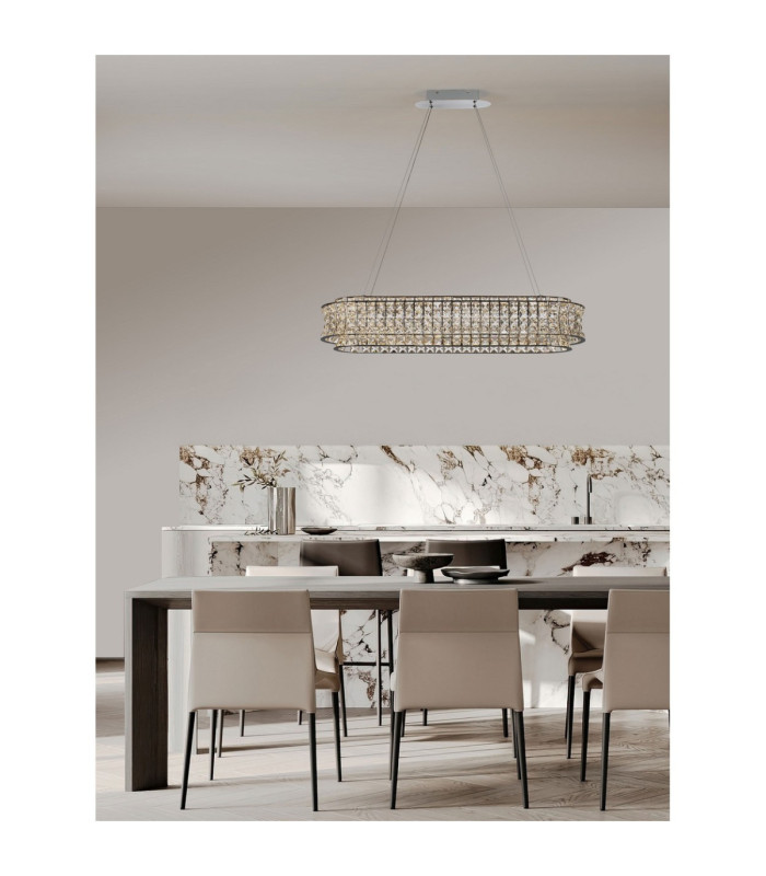 Celysia Bar Pendant Ceiling Light Chrome Triac Dimmable LED 74W 5714lm 3500K-2