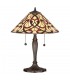 2 Light Medium Table Lamp Dark Bronze, Tiffany Glass, E27 - 1