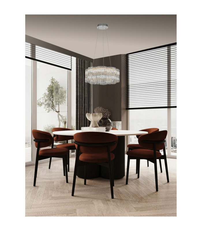 Nuvia Pendant Ceiling Light Chrome Triac Dimmable LED 34W 2040lm 3500K-2