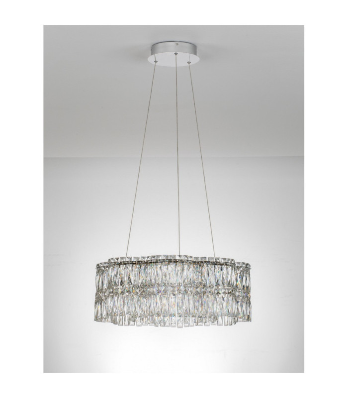 Nuvia Pendant Ceiling Light Chrome Triac Dimmable LED 34W 2040lm 3500K-3
