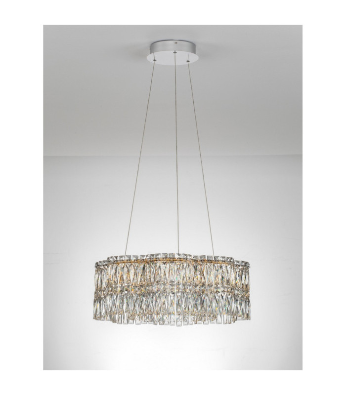Nuvia Pendant Ceiling Light Chrome Triac Dimmable LED 34W 2040lm 3500K-4