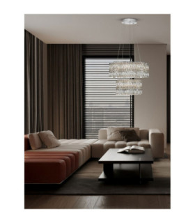 Nuvia Pendant Ceiling Light Chrome Triac Dimmable LED 56W 4119lm 3500K-2