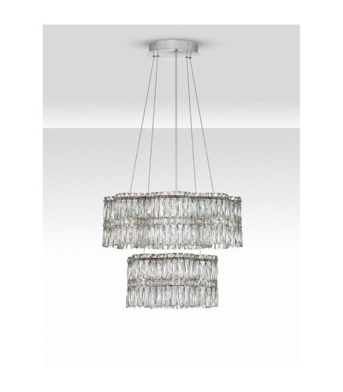 Nuvia Pendant Ceiling Light Chrome Triac Dimmable LED 56W 4119lm 3500K-3