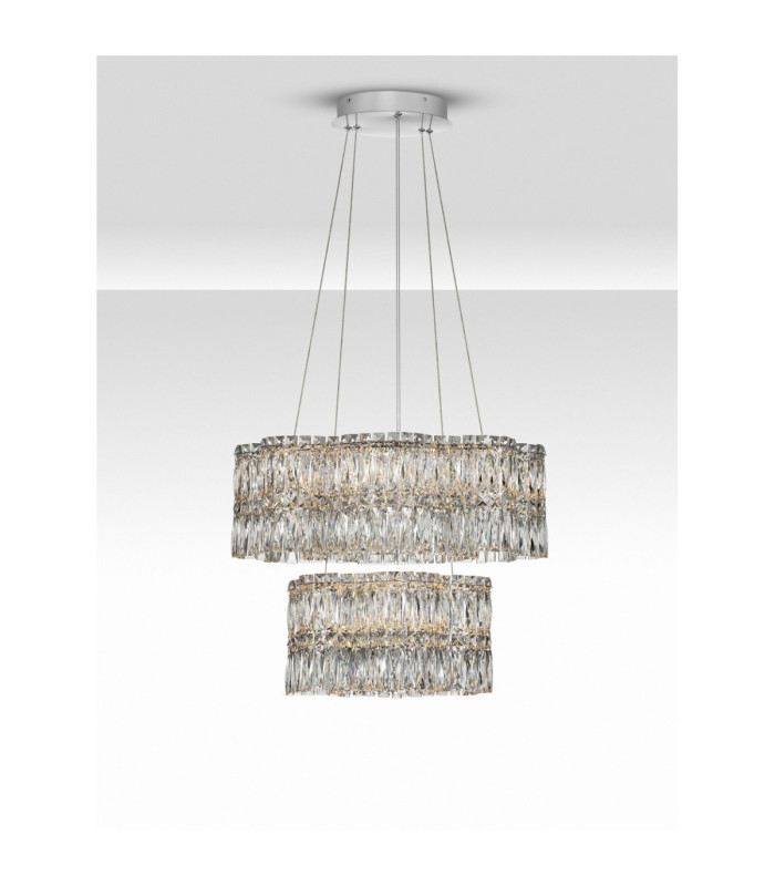Nuvia Pendant Ceiling Light Chrome Triac Dimmable LED 56W 4119lm 3500K-4
