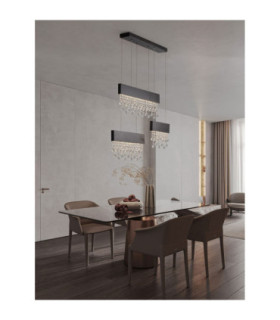 Crista Pendant Ceiling Light Black Triac Dimmable LED 84W 4175lm 3500K-2