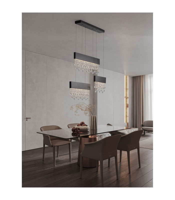 Crista Pendant Ceiling Light Black Triac Dimmable LED 84W 4175lm 3500K-2