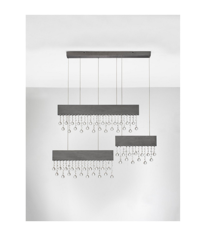 Crista Pendant Ceiling Light Black Triac Dimmable LED 84W 4175lm 3500K-3