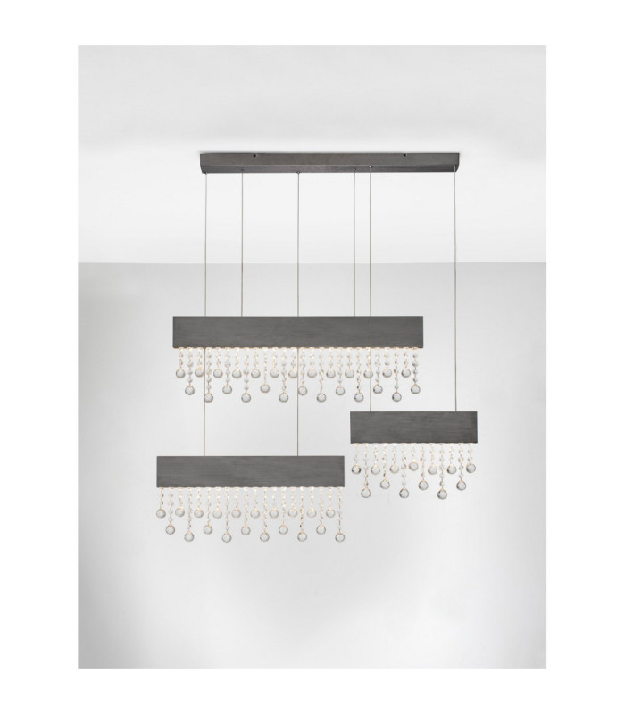 Crista Pendant Ceiling Light Black Triac Dimmable LED 84W 4175lm 3500K-4