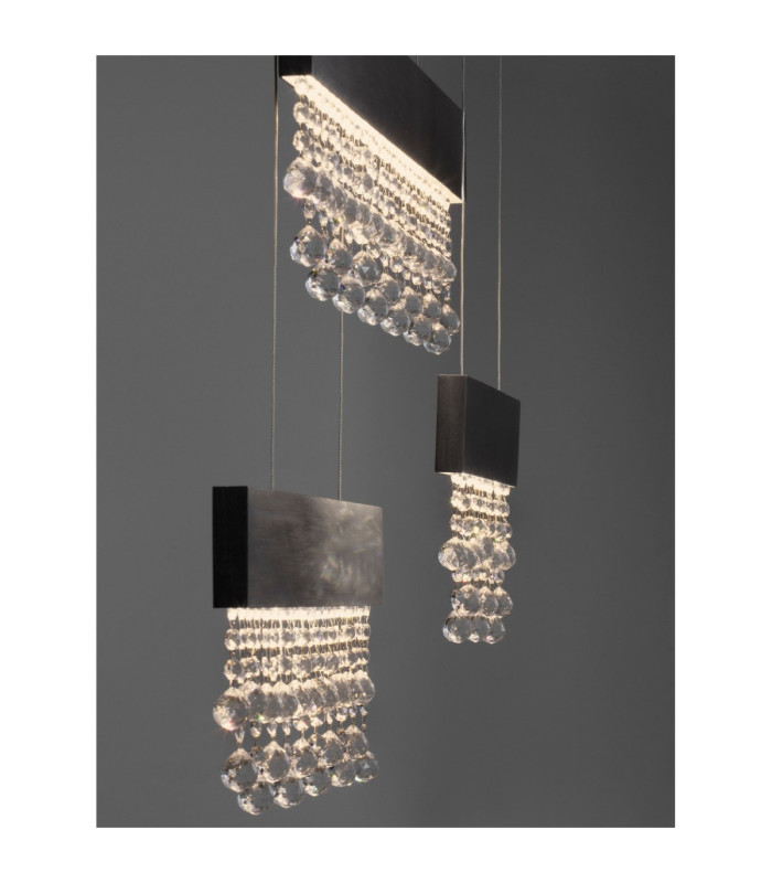 Crista Pendant Ceiling Light Black Triac Dimmable LED 84W 4175lm 3500K-6