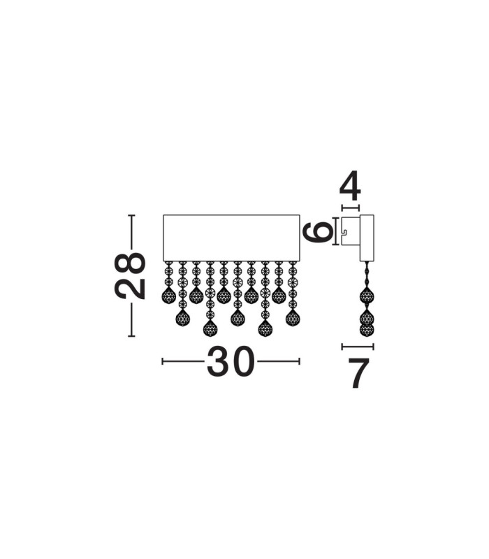 Crista Wall Lamp Black Triac Dimmable LED 15W 742lm 3500K-5