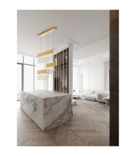 Crista Pendant Ceiling Light Brushed Gold Triac Dimmable LED 84W 4175lm 3500K-2