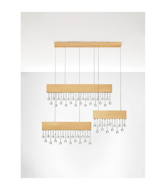 Crista Pendant Ceiling Light Brushed Gold Triac Dimmable LED 84W 4175lm 3500K-3