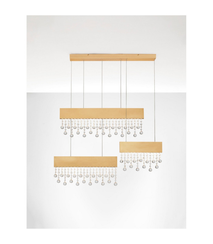 Crista Pendant Ceiling Light Brushed Gold Triac Dimmable LED 84W 4175lm 3500K-4