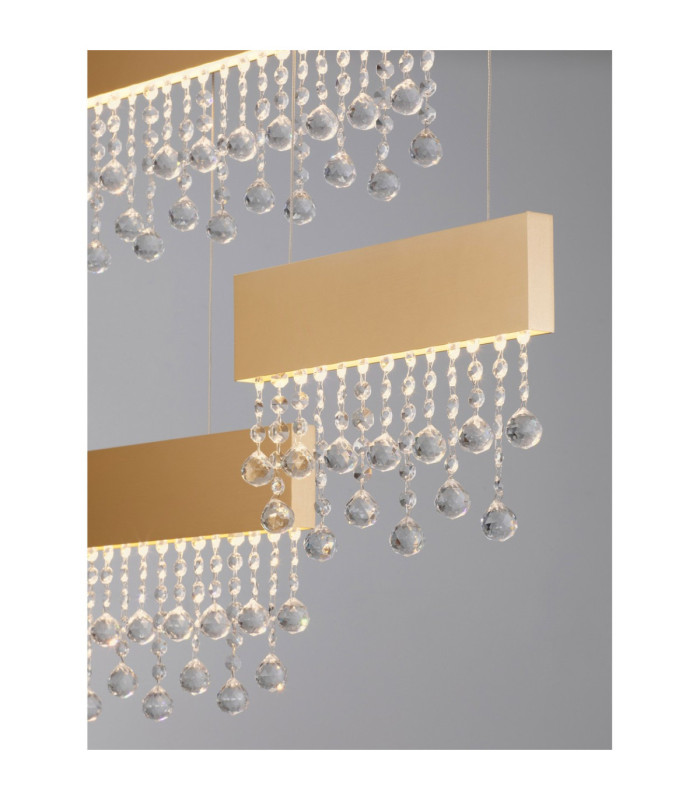 Crista Pendant Ceiling Light Brushed Gold Triac Dimmable LED 84W 4175lm 3500K-6