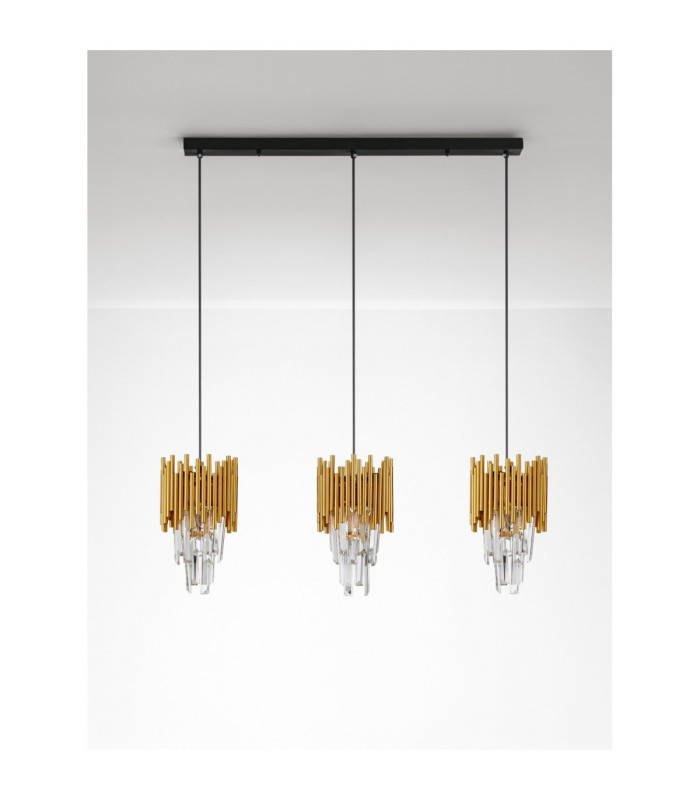 Magnolia Bar Pendant Ceiling Light Sandy Black Gold E14 3x5W-3