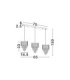Magnolia Bar Pendant Ceiling Light Sandy Black Gold E14 3x5W-6