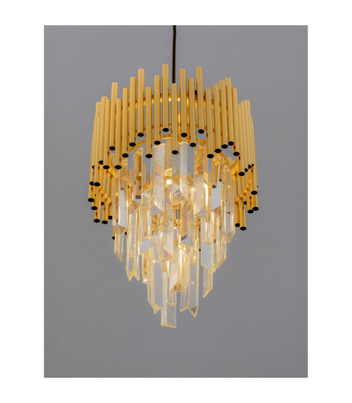 Magnolia Pendant Ceiling Light Sandy Black Gold E14 1x5W Crystals: 12 cm: 16pcs 9.8 cm: 16pcs-5