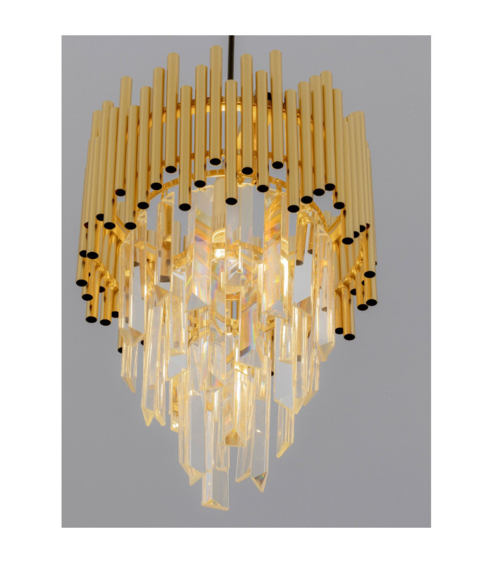 Magnolia Pendant Ceiling Light Sandy Black Gold E14 1x5W Crystals: 12 cm: 16pcs 9.8 cm: 16pcs-6